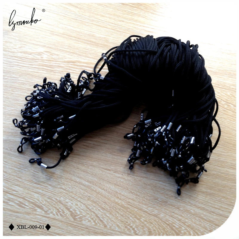 Lymouko 100pcs/Lot Black Color Nylon Glasses String Cord Holder Sunglasses for Travel Eyeglasses Lanyard Neck Rope Strap 260409