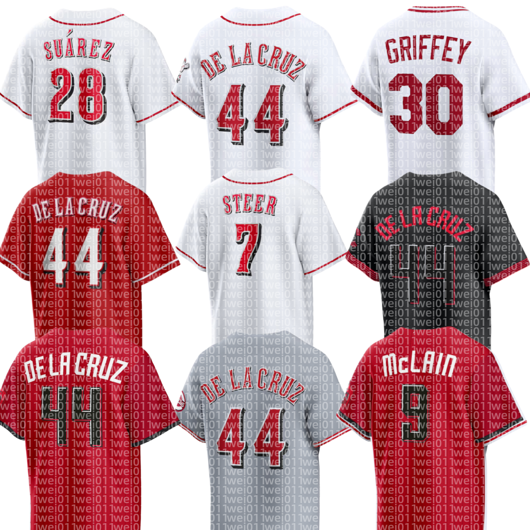 Reds Baseball Jersey Custom Elly De La Cruz Ke'Bryan Hayes Tyler Stephenson Spencer Steer TJ Friedl Jose Trevino Matt McLain Noelvi Marte Hunter Greene Eugenio Suarez