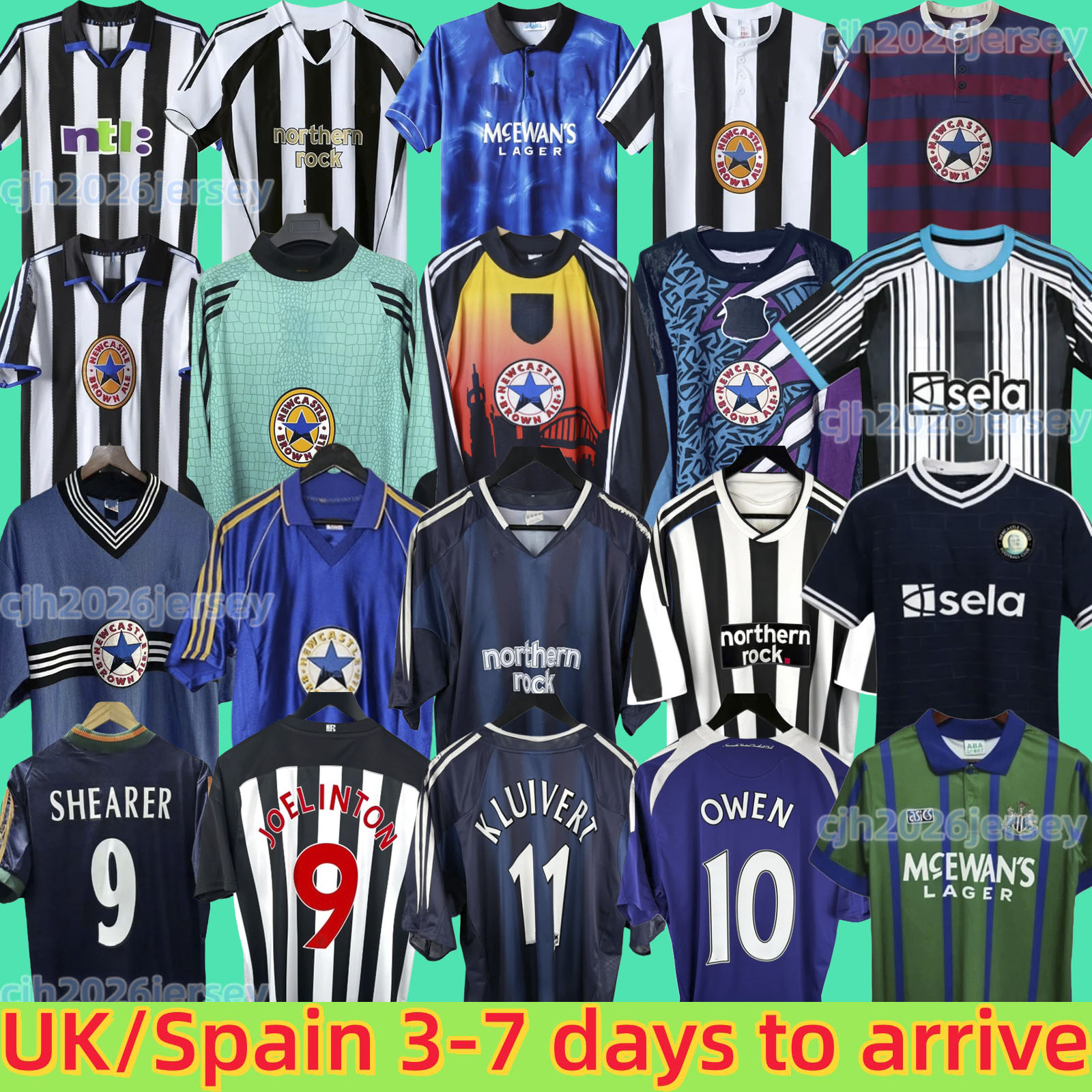 New castleS 95 96 97 99 2000 01 03 04 SHEARER Retro SOCCER jerseys HAMANN SHEARER PINAS 1993 1980 82 05 2006 UNITED OWEN classic FOOTBALL SHIRTS Ginola long sleeves