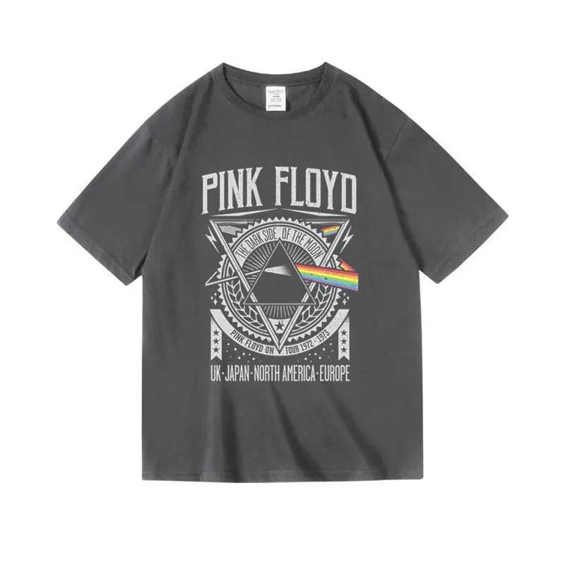 Dark Side of The Moon Album Art T-shirt Tops Vintage Men Women Oversized Cotton Clothes Hip Hop Band Tee Clothing T260410