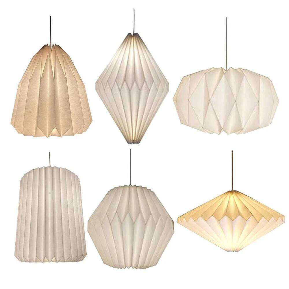 Paper Lantern Nordic Style Chandelier Shade Creative Hanging Lamp Cover Origami Pendant Lampshade Living Room Decor