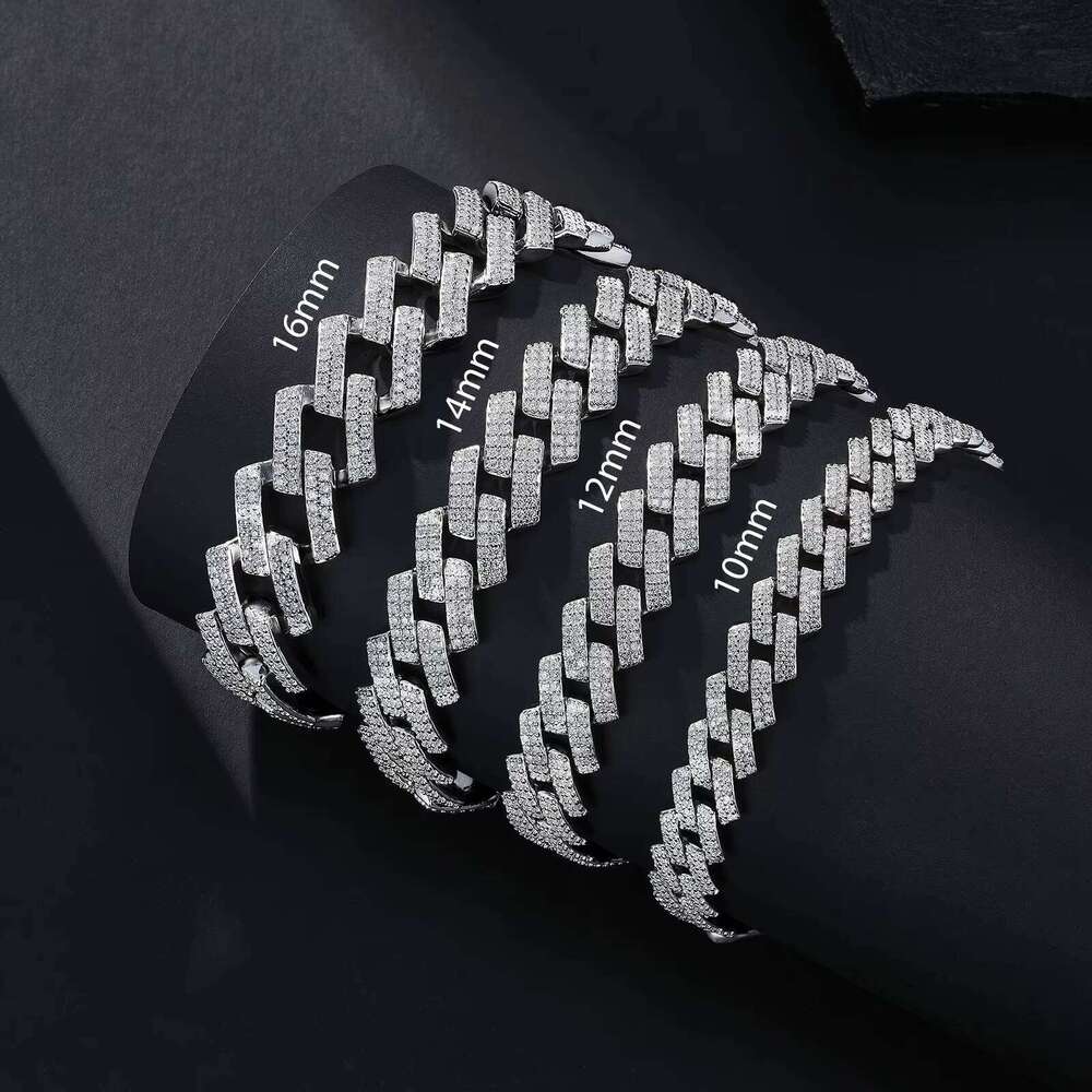 Moissanite Iced Out Cuban Link Luxury High End Fine Jewelry Custom Design Hip Hop Style Bracelet