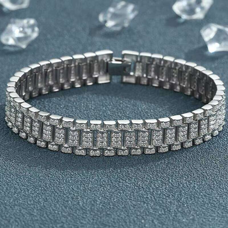 New S925 Silver Moissanite Diamond Bracelet with Niche Design, Simple and Versatile, Shining Fashion Gift, Wedding Jewelry