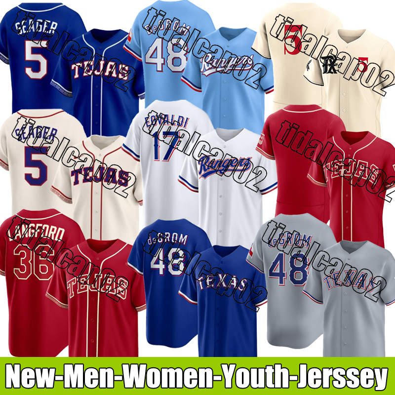 Texas Ranger Jersey Custom Baseball Jerseys Carter Taveras Pederson Semien Seager Jerseys Garcia Eovaldi Heim Baseball Jerseys