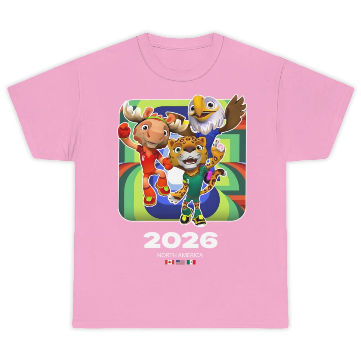 2026 World Cup Mascot T-Shirts | Unisex Cotton Crew Neck Soccer Graphic Summer New Arrivals