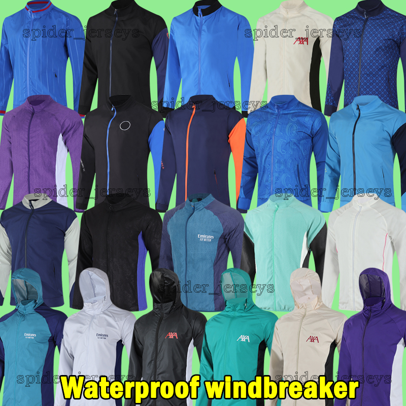 XXXL 26 27 PSGes Barcelona Soccer Jerseys Waterproof Windproof windbreaker Real Inter Men Uniforms 2026 2027 Dust coat hooded long coat MILANJersey Barce Shirts