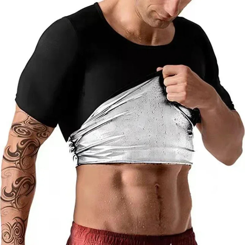 Men Sweat Sauna T-shirt Waist Trainer Slimming Suit Body Shapers Shapewear Corset Underwear Belly Control Fitness Fat Burn Tops 260410