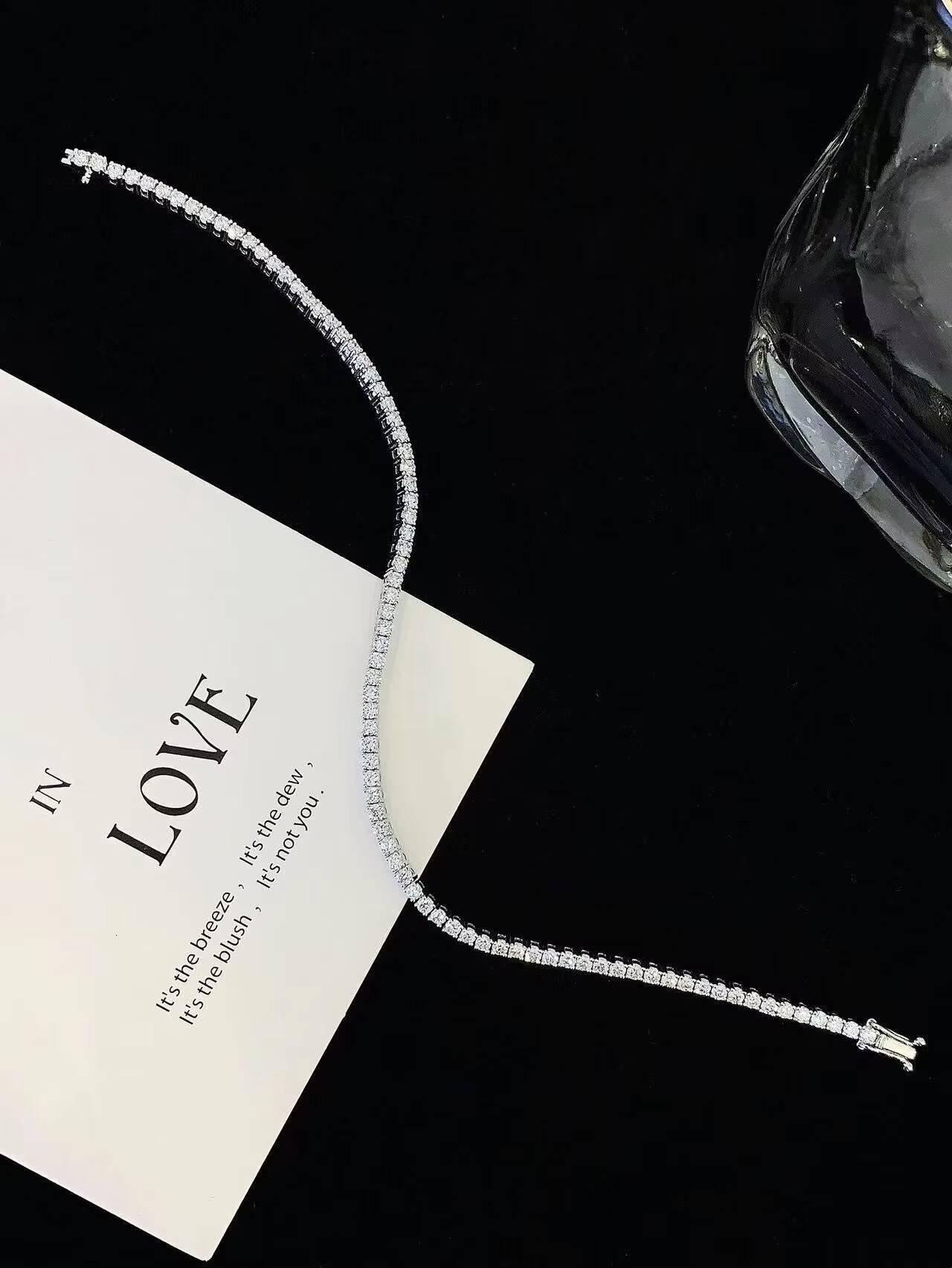 Unisex Fashion Lab-Grown CVD HPHT IGI Certified Brilliant Cut Laser Drilled Diamond Tennis Style 14K 18K Gold Bracelet