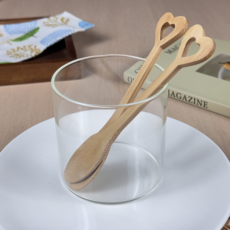 Spoon Household Commercial Creative Heart Shaped Children Tableware Honey Rice Spoon Carbonized Bamboo 3pcs Spoon