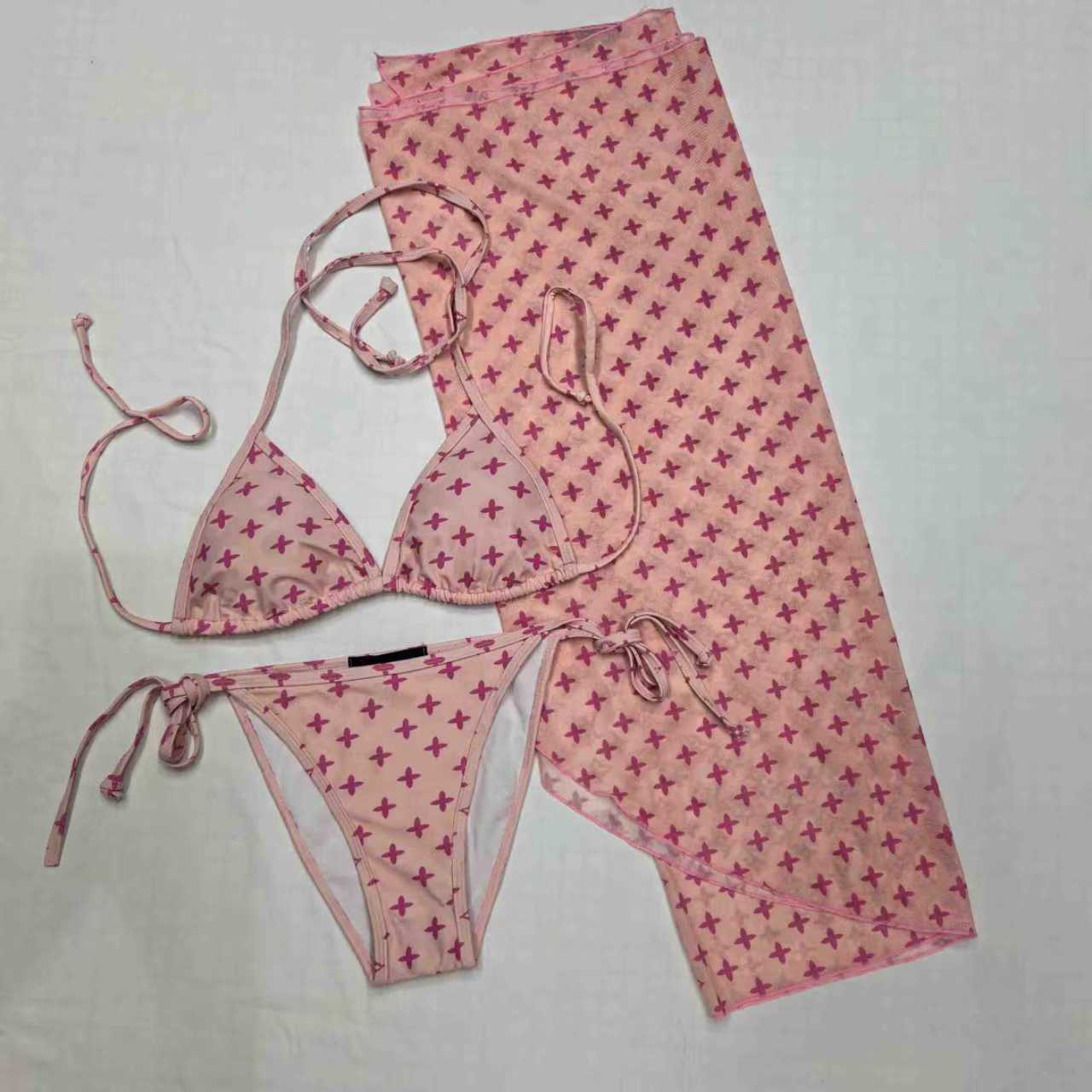 Sexy Women's Three Piece Bikini Set Transparent Strap Shape Swimsuit Women's Swimsuit Beach Women's Swimsuit Bikini Hybrid S-XL