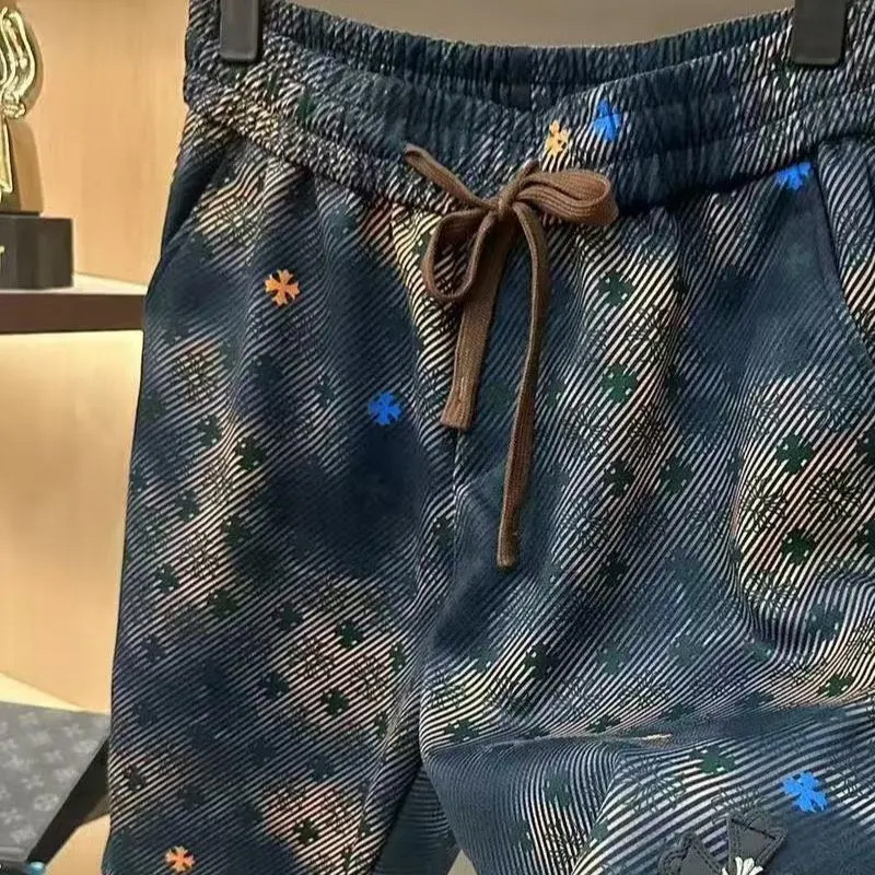 Luxury Brand European High End Men Summer Luxury 4 Inch Casual Beach Shorts Fashion Brand Versatile Thin Loose Drawstring Breathable Comfortable Sport