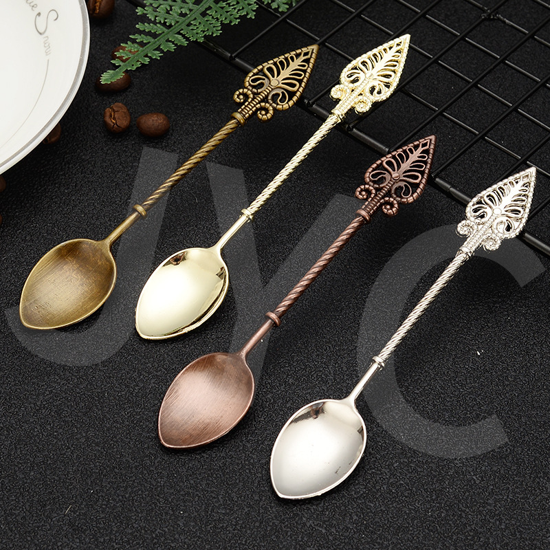 Manufacturer wholesale of gifts crafts, vintage alloy coffee ice cream jam dessert spoons, and tableware 2pcs