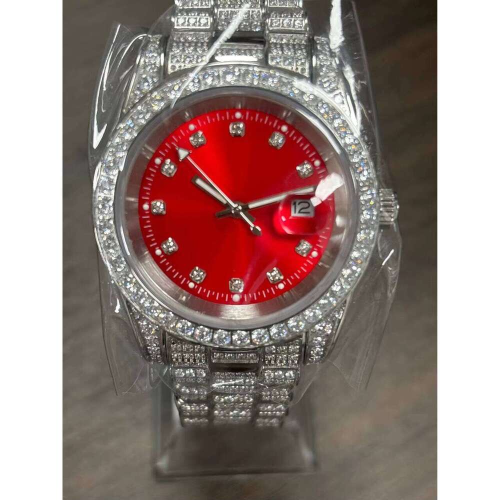 Luxury OEM Swiss Automatic Mechanical Watch 40mm Iced Out Full Moissanite 940L Band High Quality Pass the Diamond Test