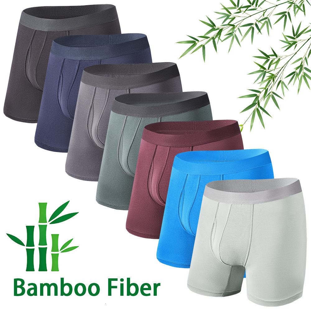 8-Pack Boxers Man Bamboo Fiber Mens panties Sexy Long Boxer Briefs Breathable and Soft Underwear for Men Plus Size S-XXL 251106