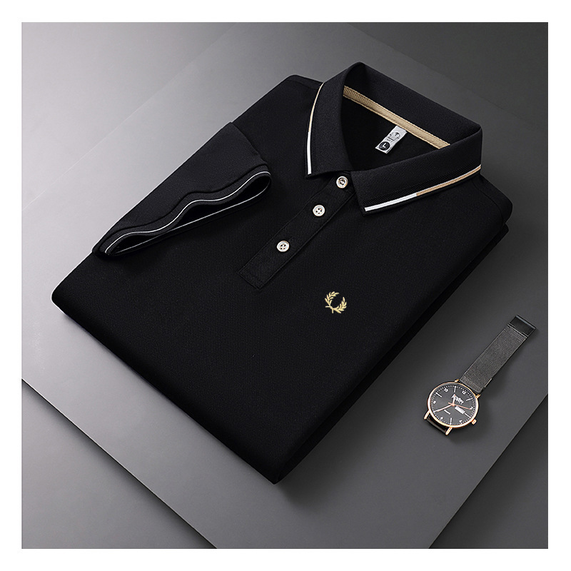 Embroidered Men's Business Casual Short Sleeved Polo Shirt, Fashionable, Breathable, Comfortable and Versatile Top