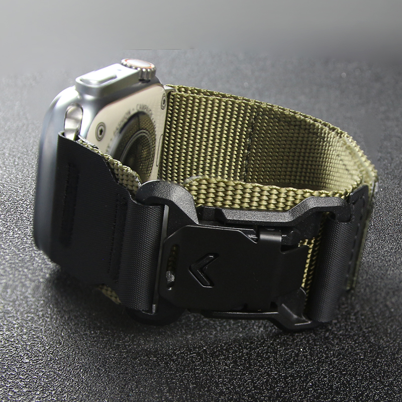 FASTAND Tactical Nylon Band with Magnetic Buckle for Apple Watch Ultra 2 49mm, Rugged Sport Strap for iWatch 10 9 8 7 SE 45mm 44mm Bracelet