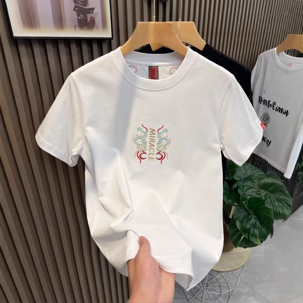 2026 Luxury Brand Designer Clothing Fashion European And American Brand Short Sleeved Pure Cotton Summer New Men's T-shirt Fashion Neutral Round 