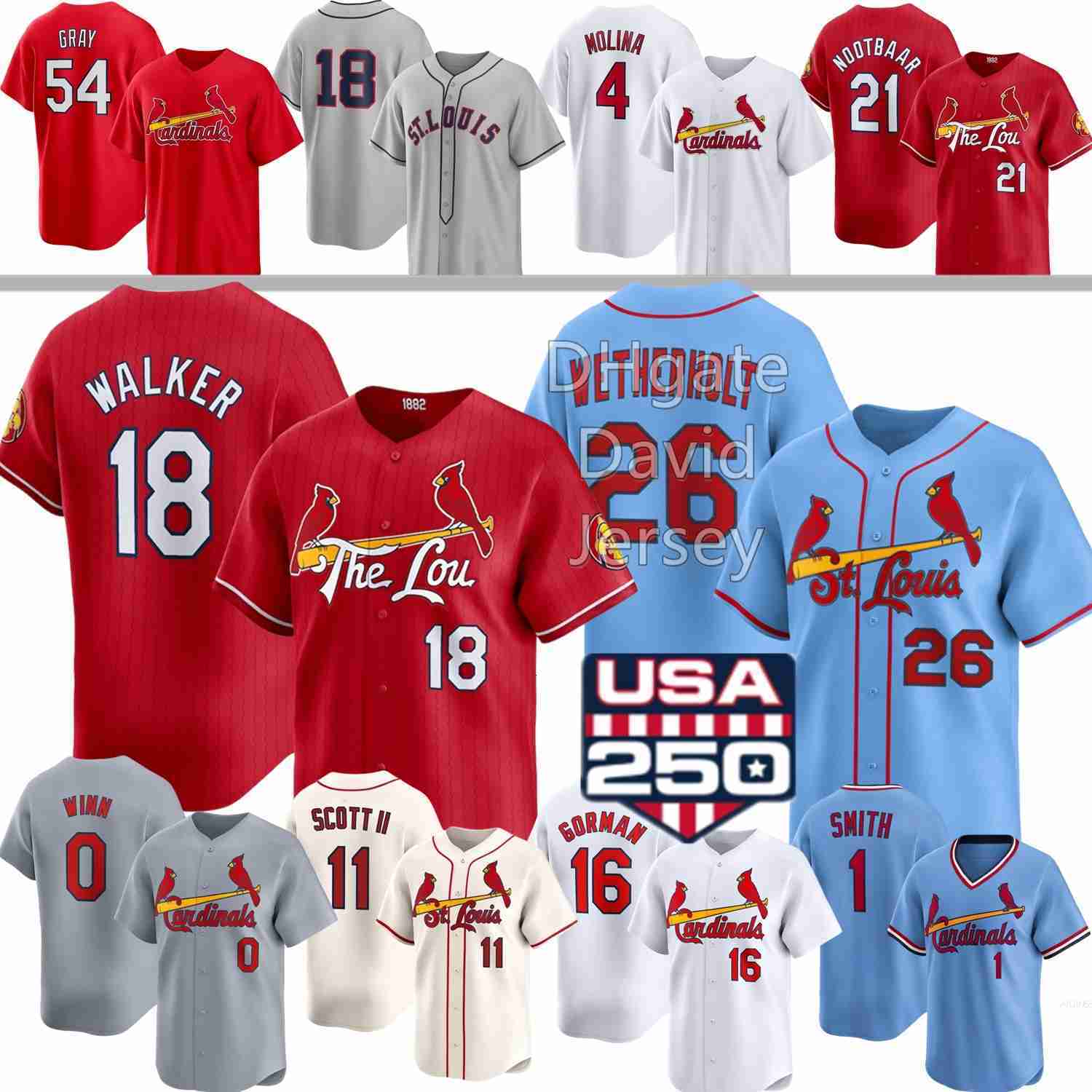 2026 St Louis Cardinal Jersey JJ Wetherholt Tink Hence Walker Lars Nootbaar Masyn Winn Victor Scott II Nolan Gorman Burleson Herrera Musial Pujols Mol