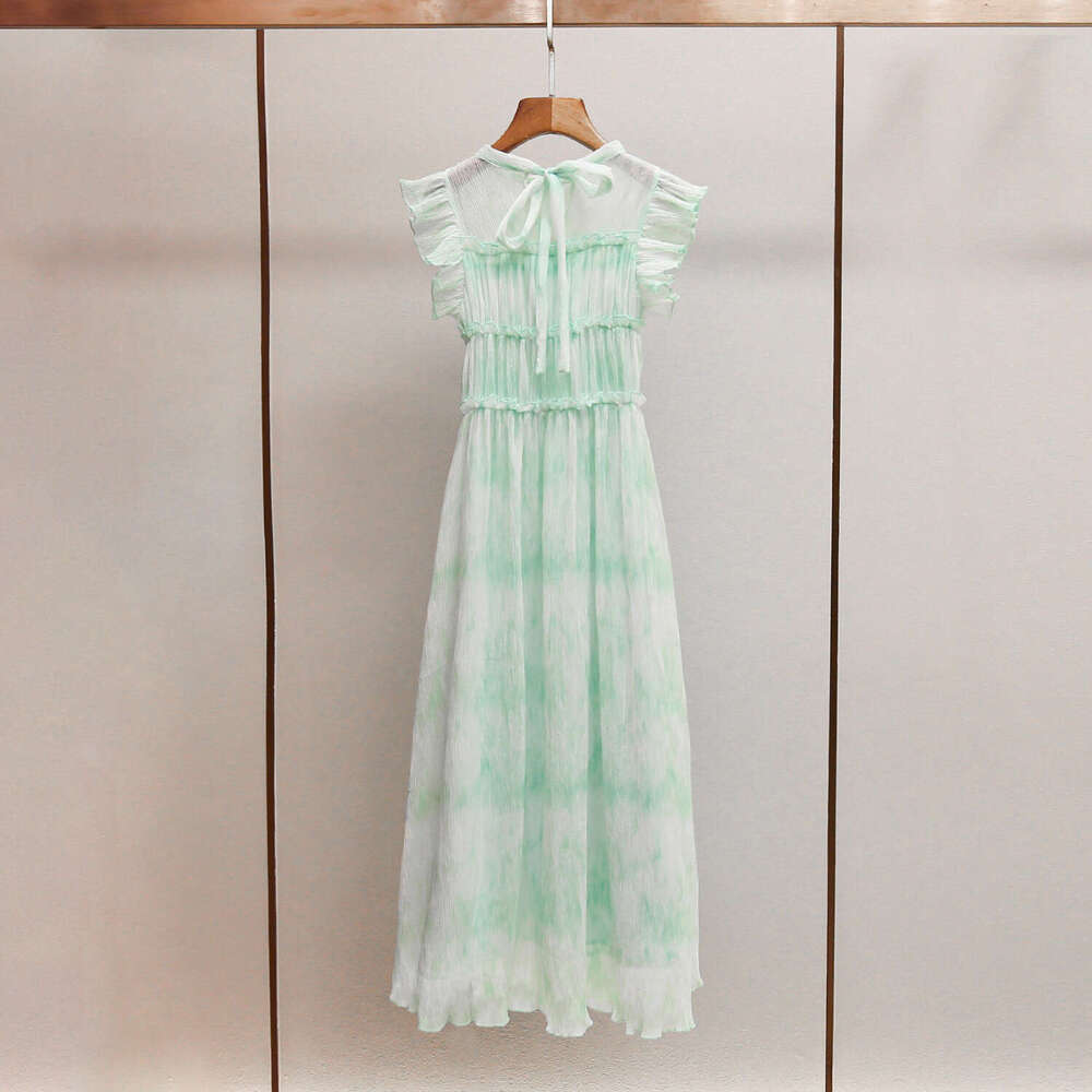 Designer's FC high-end women's long skirt summer outfit new k30 FC fairy soft long sleeved flowing slim fit dress