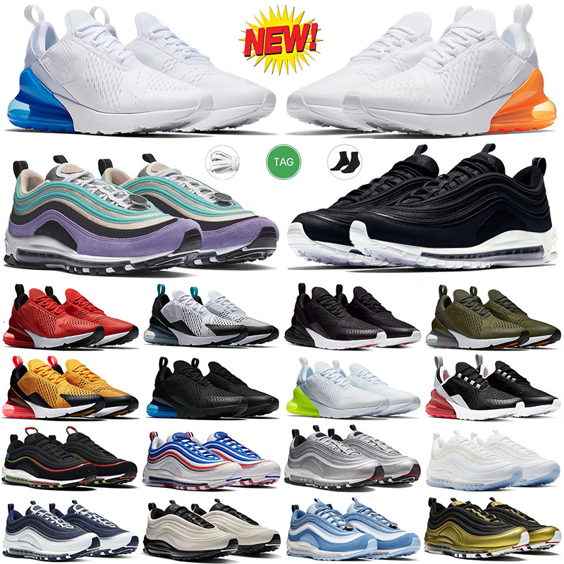 2026 Designer 270s 97s Running Shoes Men Trainers Classic Fashion Triple Black White Gold Sprung Red Leopard Mens Womens Sports Shoes Outdoor Sneakers Big Size 36-49