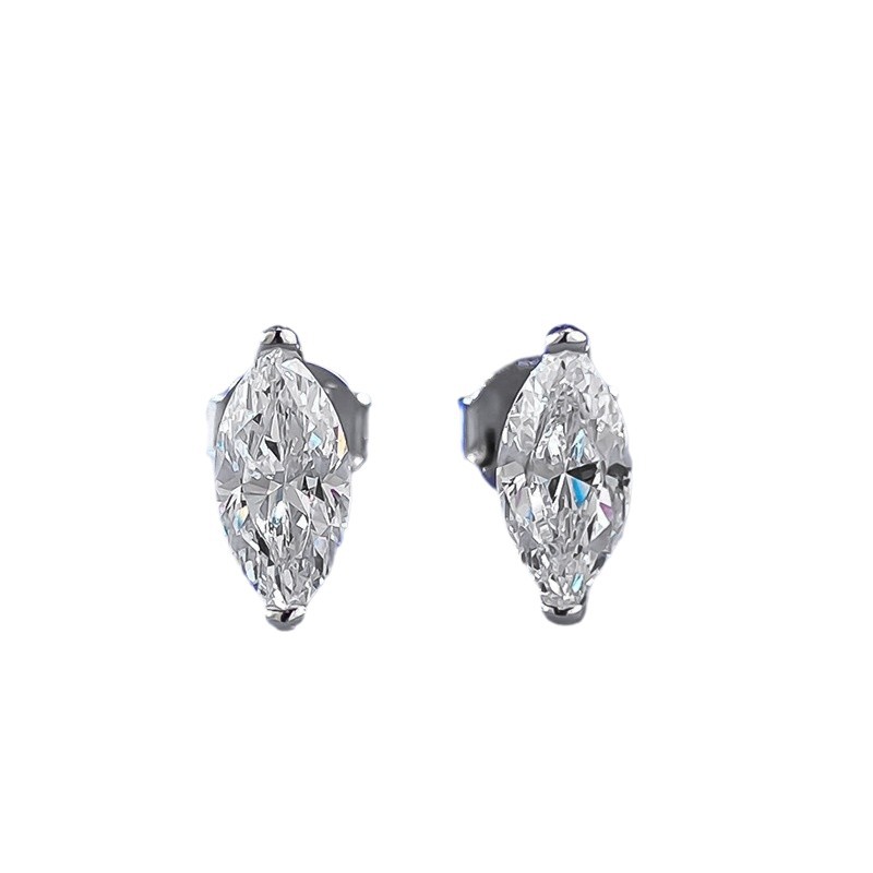 2026 Rulalei Ins Top Sell Stud Earrings Simple Fashion Jewelry 925 Sterling Silver Marquise Cut High Carbon Diamond Elegant Party Women Wedding Bridal