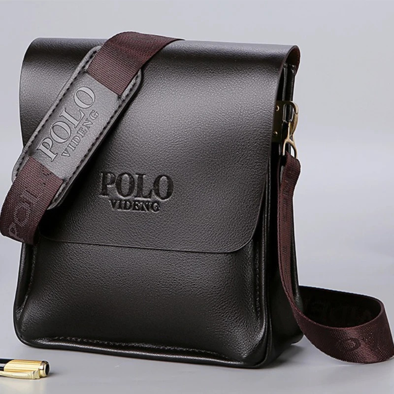 Mens POLO Crossbody Bag Casual Business Style Vertical Shoulder Highquality Leather Trendy Daily Commuting 260410