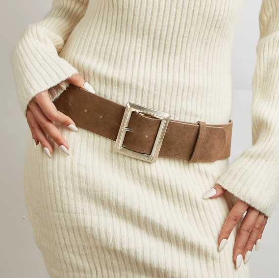 Retro Maillard-style wide belt for women, a slimming waist belt that gives an attractive and stylish look, with a chic American girl vibe H260410