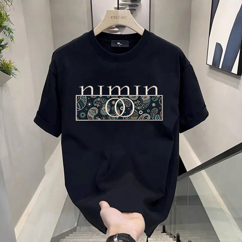 Designer Heavyweight Trendy Brand Cotton T-shirt Luxury Fashion Creative Print Men's Summer Round Neck Loose Casual Short Sleeved Top Outdoor Bas