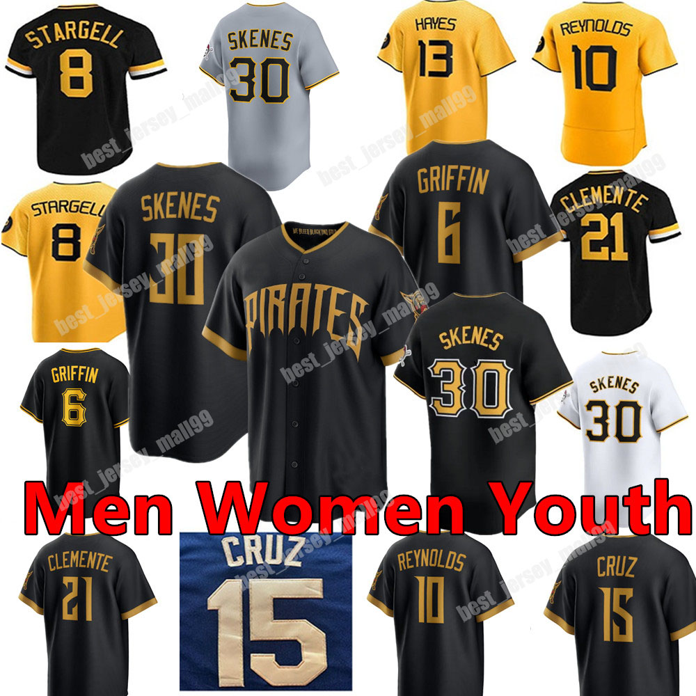 Custom Paul Skenes Jersey Konnor 6 Griffin 21 Roberto Clemente 15 Cruz Andrew Barry Bonds Bae Joe Reynolds Johnson Pirates Jones Baseball Men Women Youth