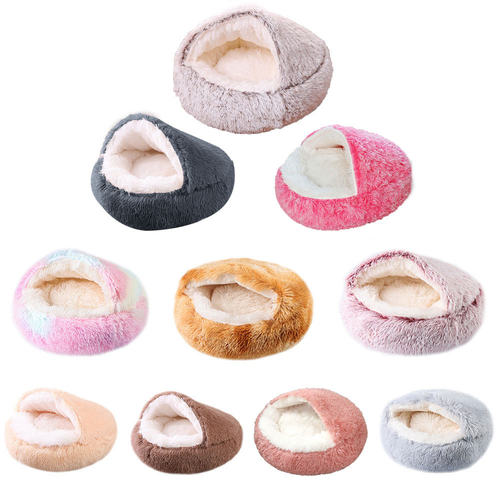 YL-38468 Customized Multi-Color Pet Bed, Winter Warmth with Cover, Anti-Kick Pet Mat, Comes with Blanket, Semi-Enclosed Soft Cat Bed