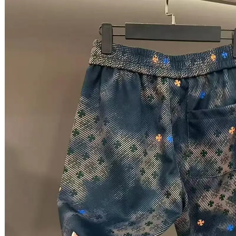 Luxury Brand European High End Men Summer Luxury 4 Inch Casual Beach Shorts Fashion Brand Versatile Thin Loose Drawstring Breathable Comfortable Sport