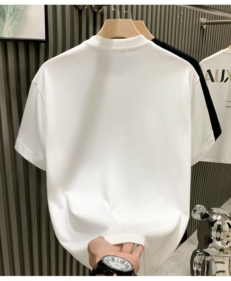 Men's T-shirt Hot Diamond Printed Half Sleeve Fashion Round Neck Casual Summer High-end Men Tops T Shirts Size S-5XL