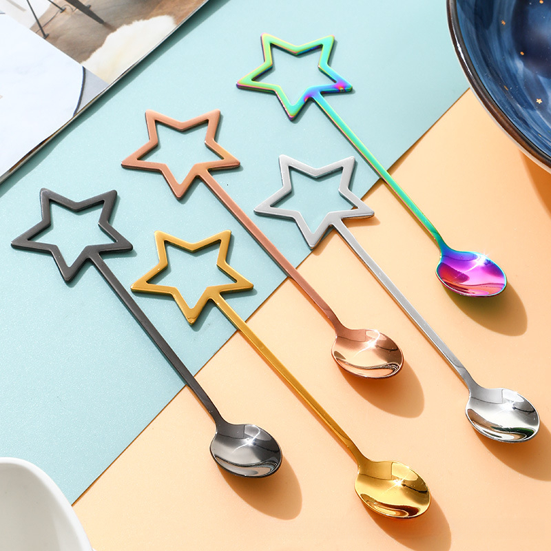 Spoon Stainless Steel High Aesthetic Stirring Fruit Fork Coffee Small Dessert Ice Cream Spoon