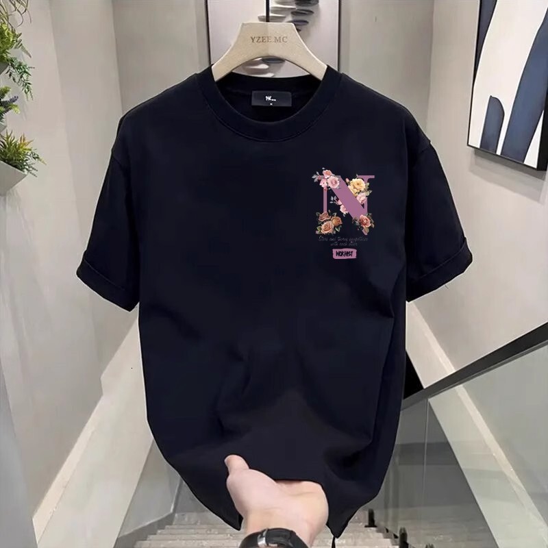 Luxury Designer High-quality Pure Cotton Men's Popular Short-sleeve T-shirt, 2026 Summer New Casual Round-neck Tee Shirt Sports Top