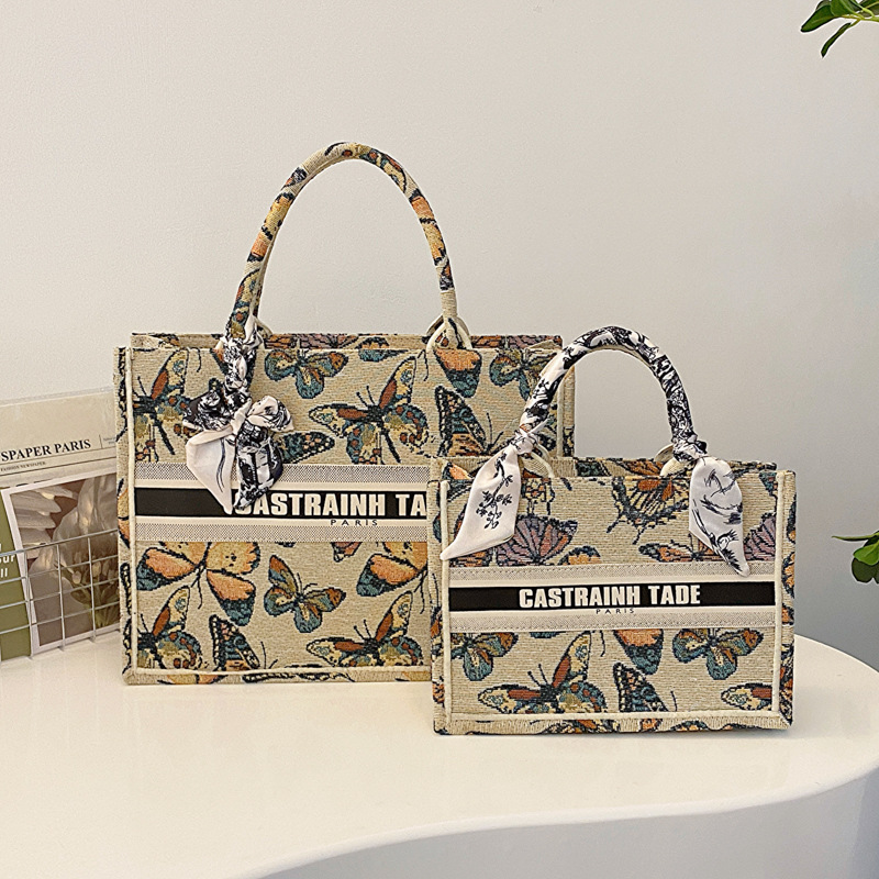 Hot Free Shipping Style Tote Handbag Women - New Trendy Printed Butterfly Design with Various Sizes for Shoulder Bag