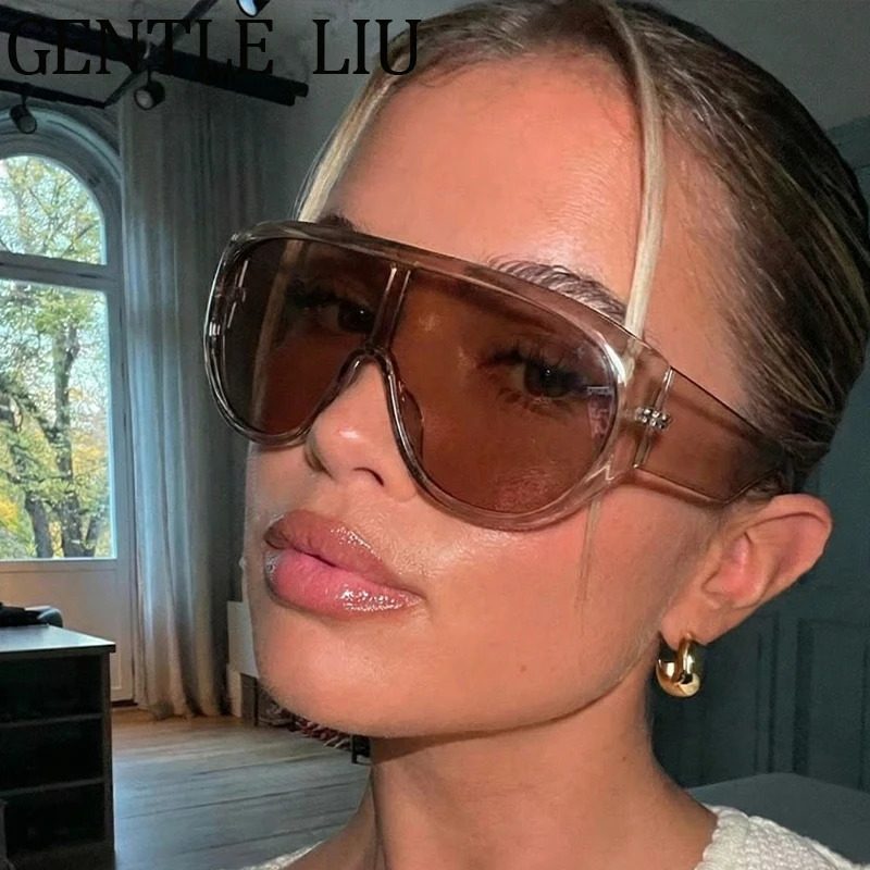 Y2K Oversized Shield Mask Sunglasses Women Futuristic Visor One-Piece Steampunk Big Frame Goggles Punk Shades Windproof Eyewear 260410