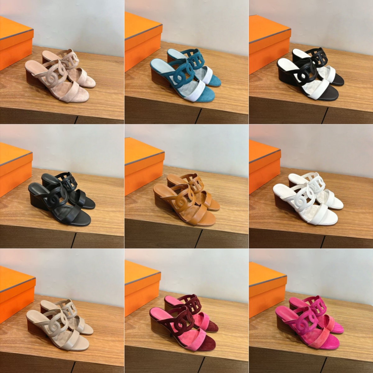 Elegant Womens Open-Toe Slide Sandal with Cutouts & Sturdy Block Heels