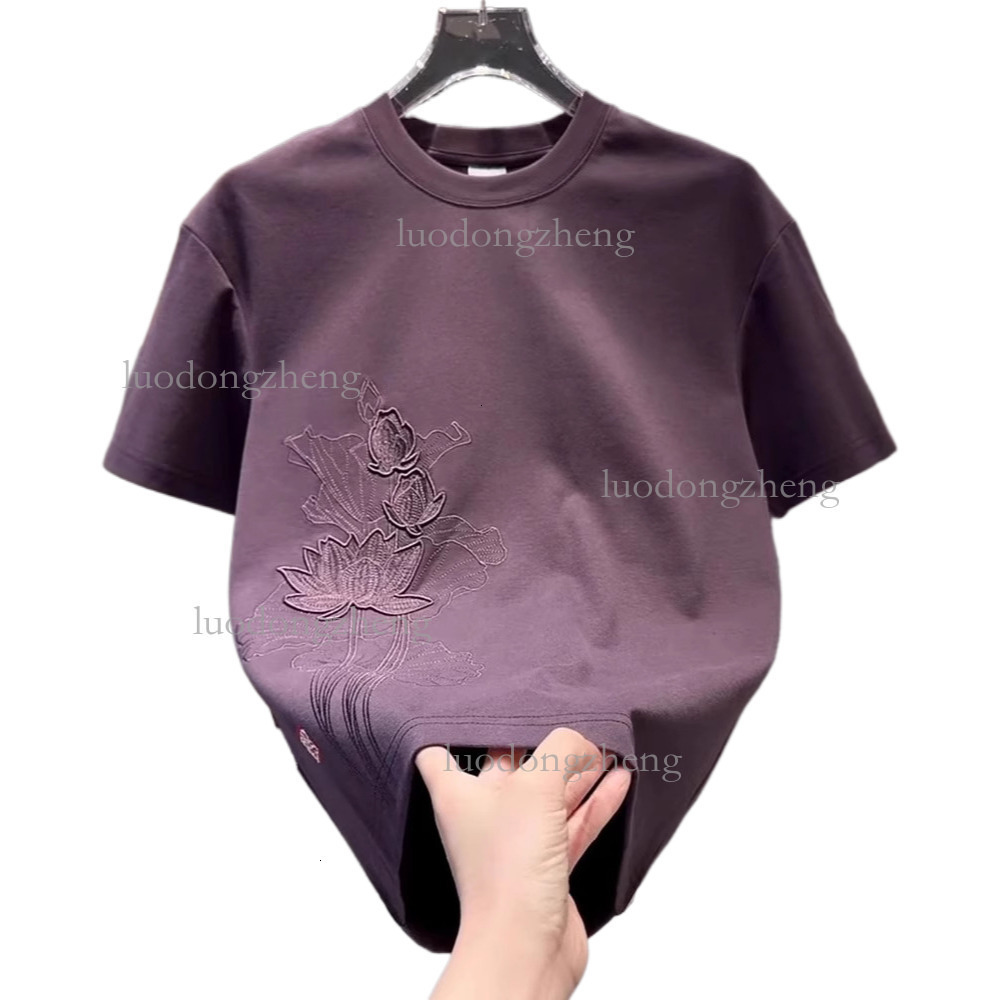 Designer T-shirt Luxury Brand Men's Clothing Summer New Washed Flower Embroidery Short Sleeved Top Outdoor Sports Casual Loose Youth Basic Shirt 