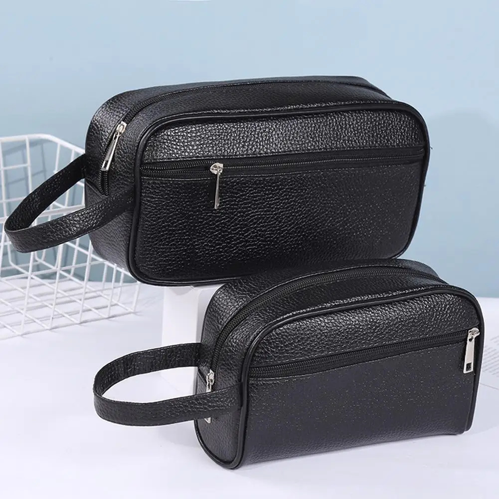 Travel Mens Toiletry Bag PU Leather Women Cosmetic Necessaire Case Waterproof Ladies Makeup Beauty Wash Pouch Handbag 260410