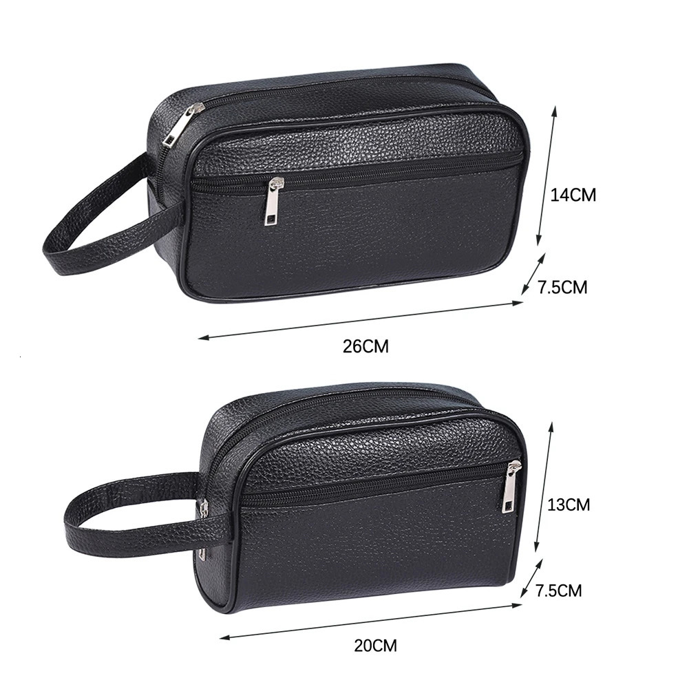Travel Mens Toiletry Bag PU Leather Women Cosmetic Necessaire Case Waterproof Ladies Makeup Beauty Wash Pouch Handbag 260410