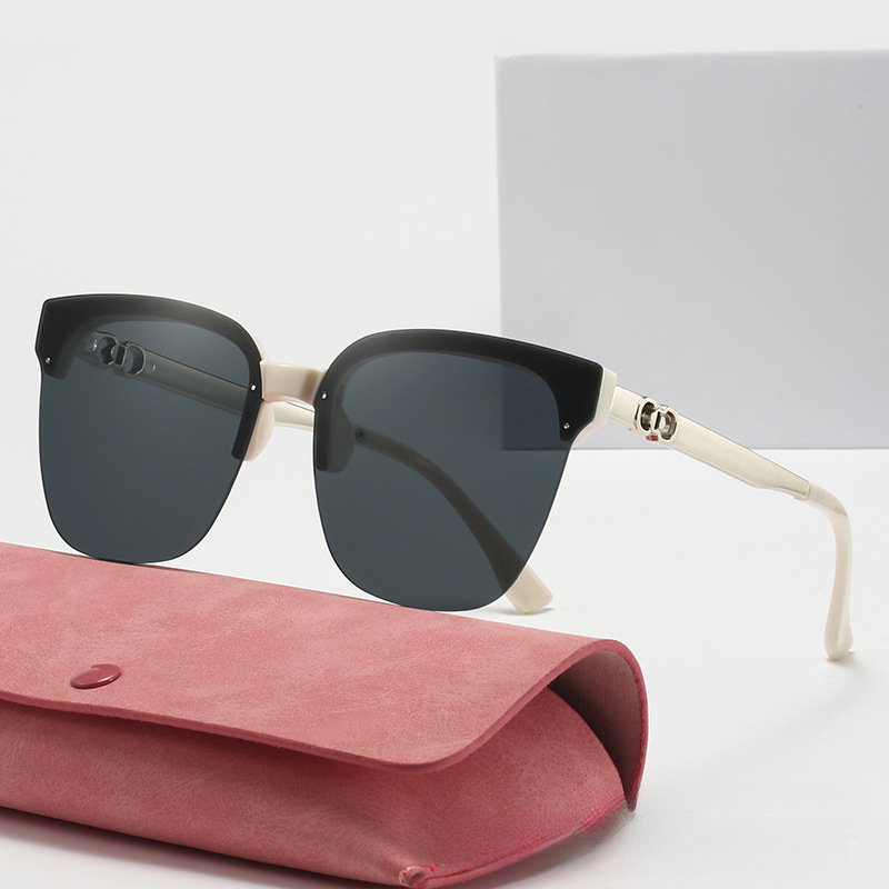 New Designer Men's And Women's Half-frame Sunglasses Ultra-light Large-frame High-end Sunglasses With UV Protection Function Wholesale Produ