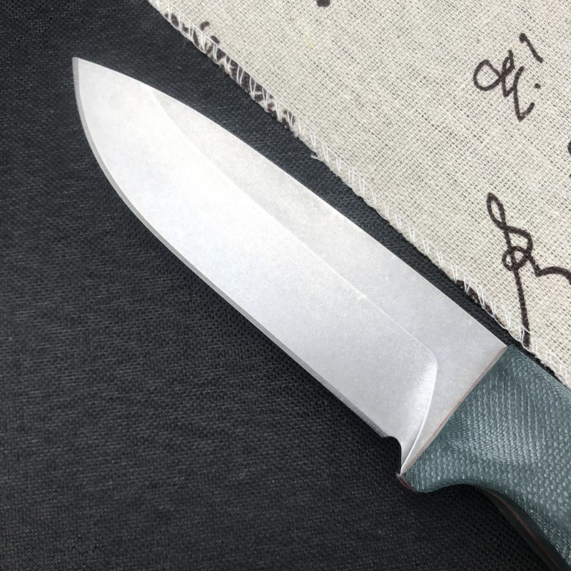 Top Quality BM162 Straight Knife S30V Satin Full Tang G10 Handle Outdoor Camping Hiking Survival Fixed Blade Knives with Leather Sheath - view 7