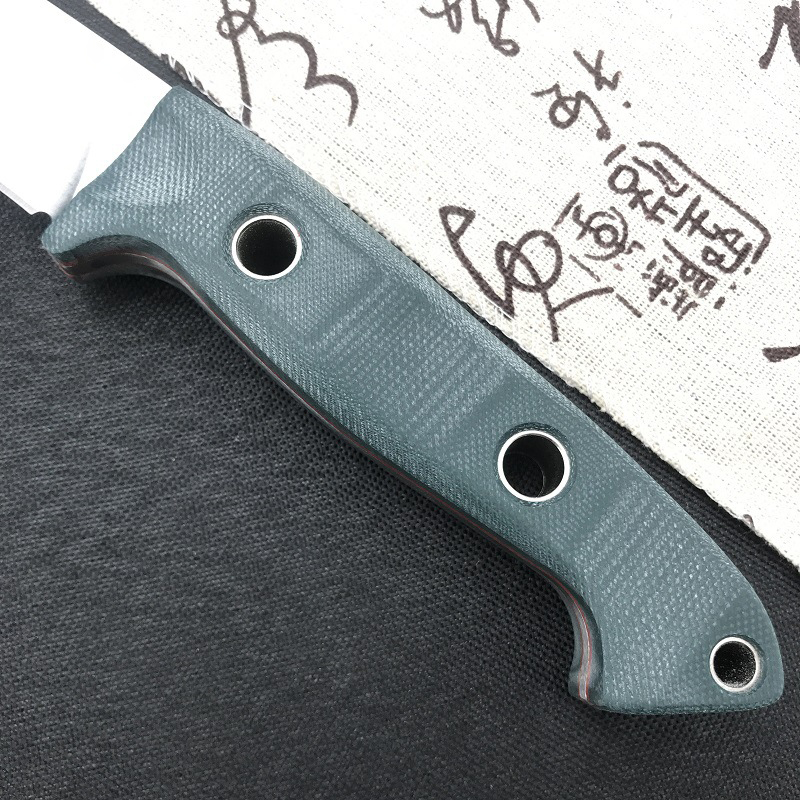 Top Quality BM162 Straight Knife S30V Satin Full Tang G10 Handle Outdoor Camping Hiking Survival Fixed Blade Knives with Leather Sheath - view 8