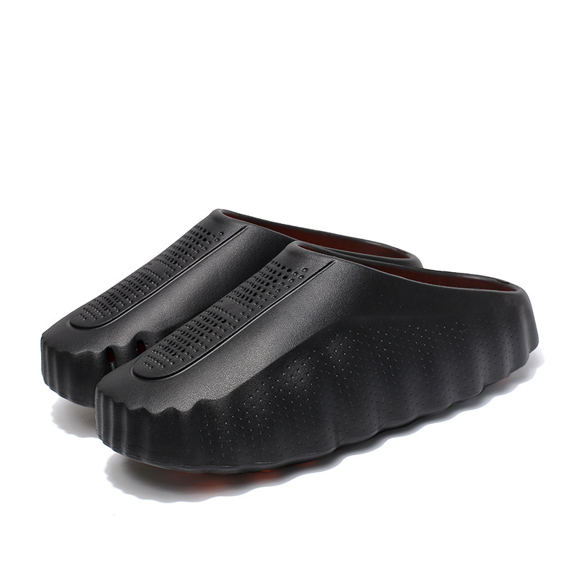 Free shipping 2026 luxury Baotou cool slippers men in summer thick soled massage granular sports worn outside