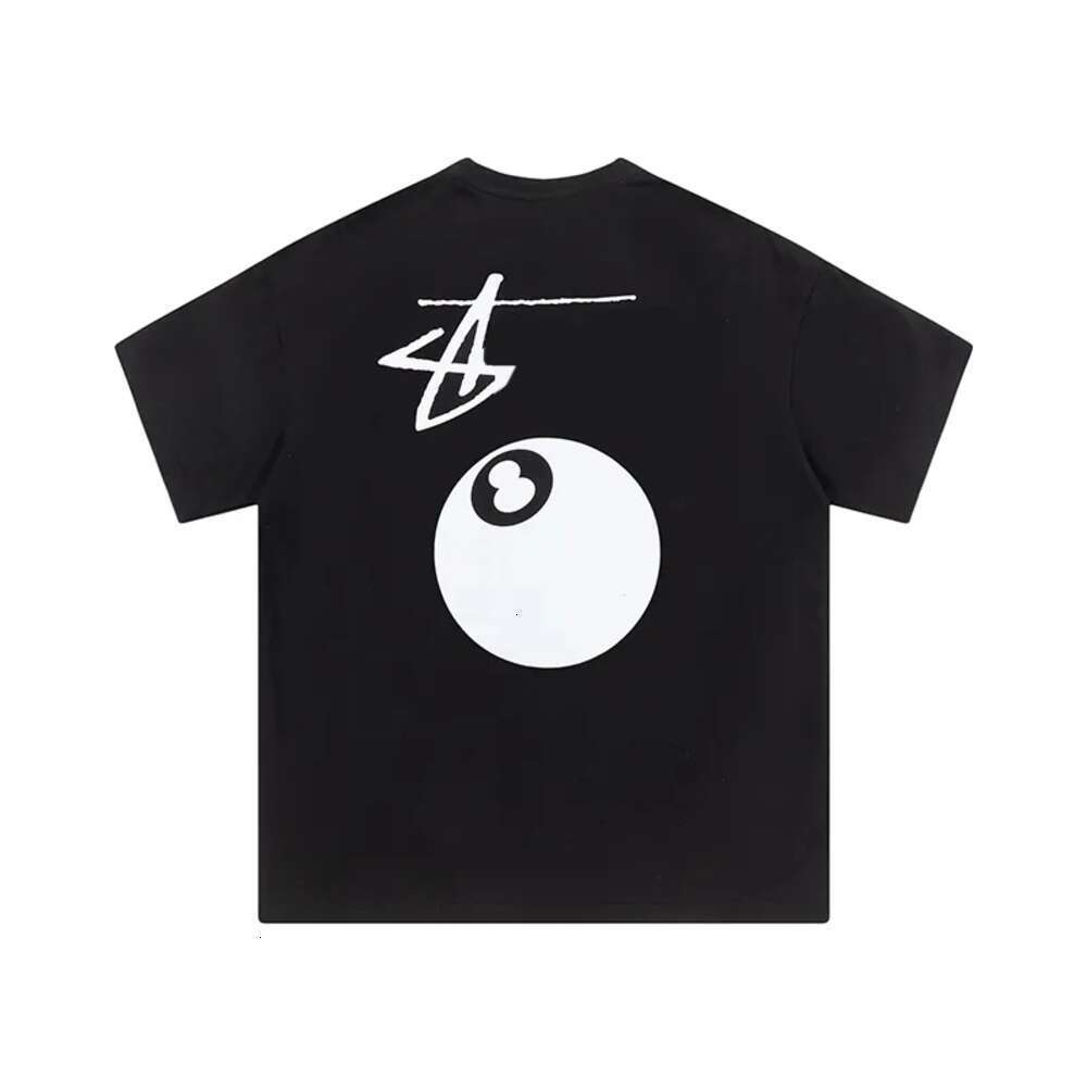 Stussysshirts Designer T Shirt Classic Letter Print Graphic Stussyitys Shirts Black 8Ball Tee Vintage Hip Hop Loose Short Sleeve Tops Men Tshirts B92