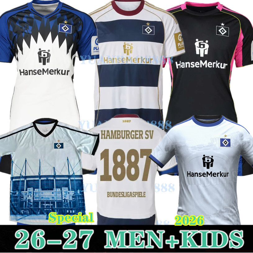 Special 2025 2026 Hamburg SV VAGNOMAN ONANA Retro 83 84 Away Jersey LEIBOLD REIS DUDZIAK 25 26 HSV Mens Childrens kit Set Football Shirt Uniforms