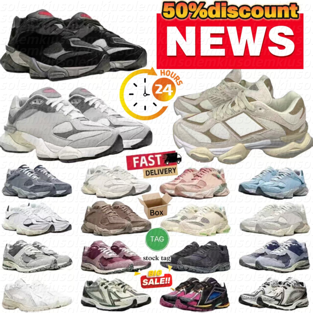 With box designer shoes 9060 for men women Casual Shoes daily outfit running leather mesh Triple Black White Grey Blue Pink Green mens trainer Outdoor sneakers