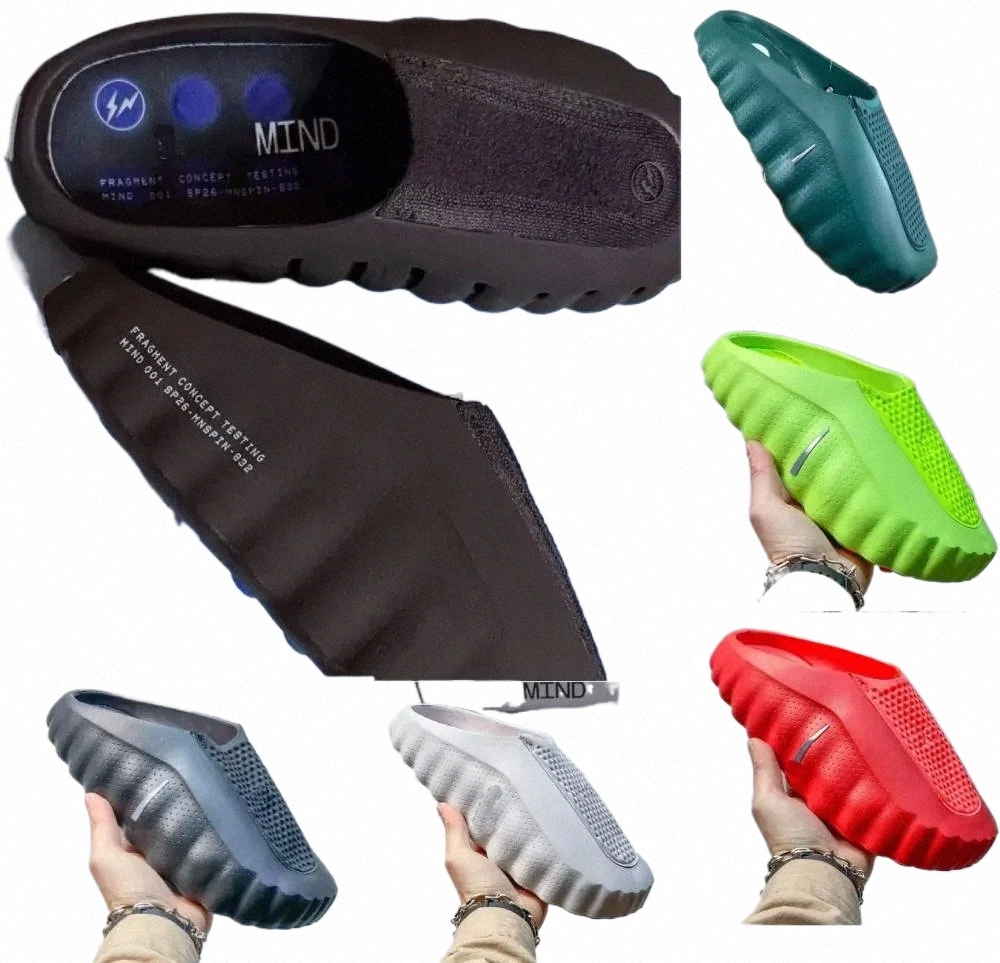 mind 001 Slides fragment black royal blue lightning Smoke Grey Mind001 Pregame Mules Black Chrome Designer Slippers Solar Red Lightweight Summer Clogs 10pP#