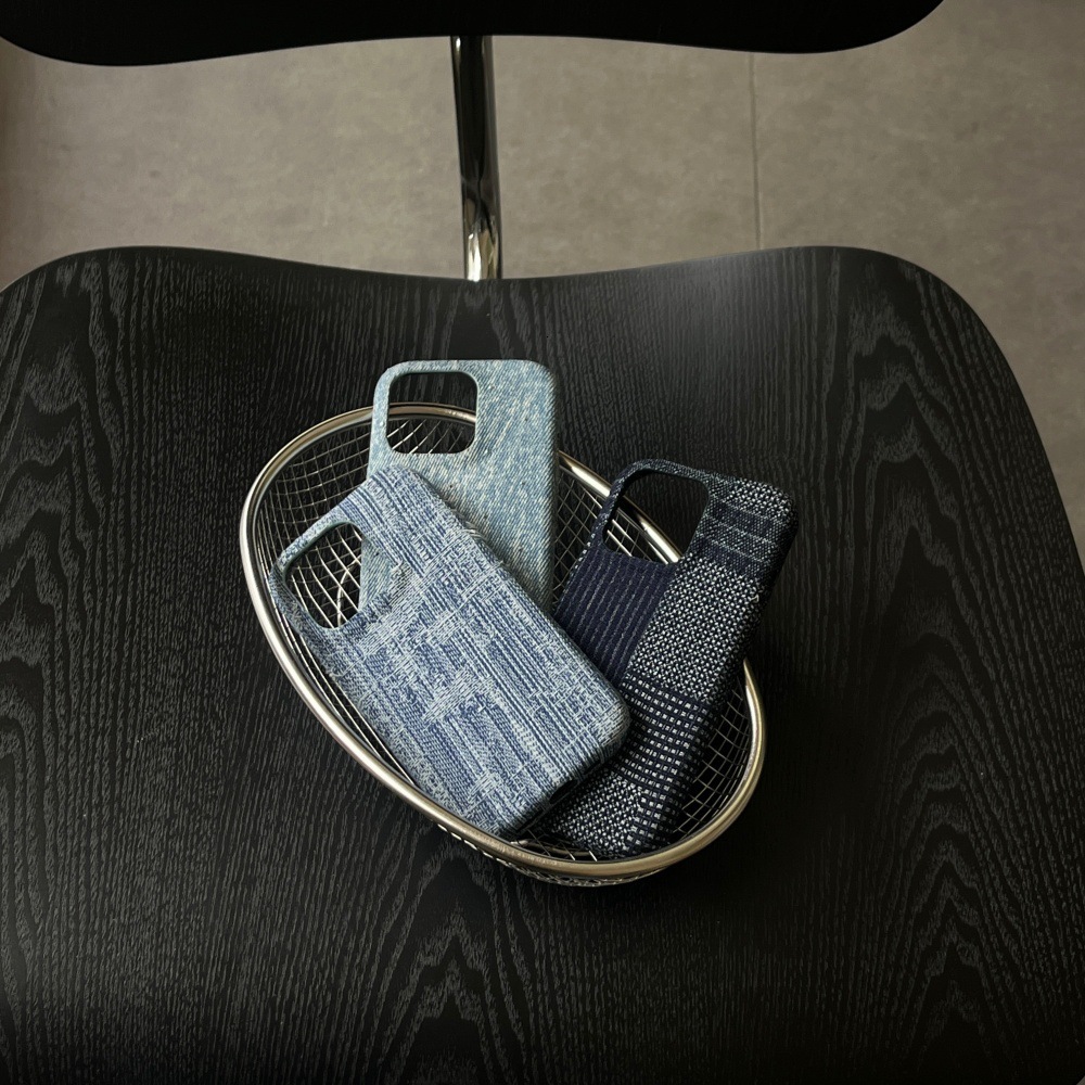 Suitable for Apple 17/16PRO simple denim phone case iPhone15/14PRO solid color protective cover 13 niche