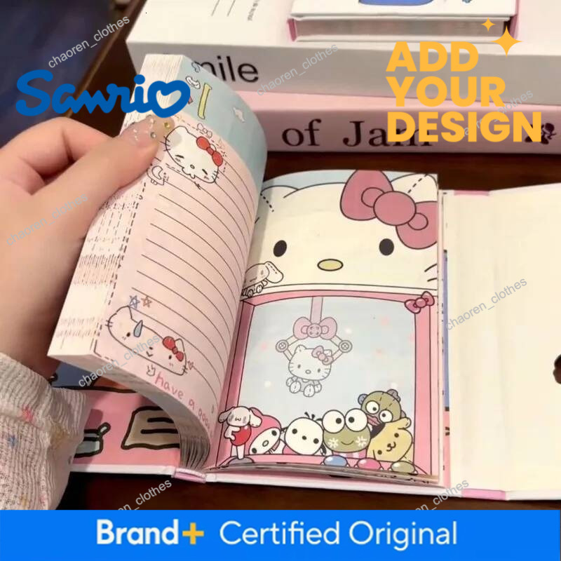 Sanrio Notebook Hellokitty Kawaii Female Triple Fold Full Color Inner Page Student Handbooks High Beauty Student Stationery Gift - view 4